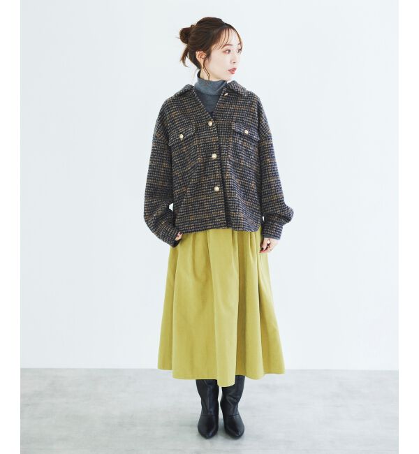 le.coeur blanc「フェイクスエードギャザースカート」|スカート|