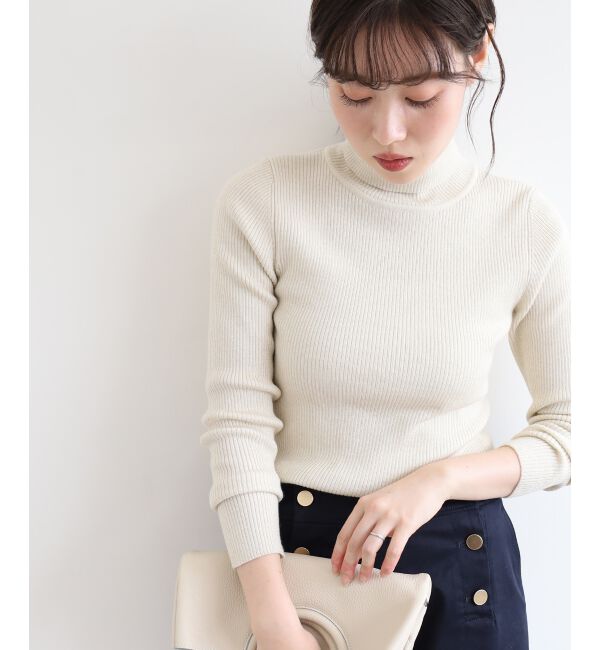 「《手洗い可能》リブタートルネックニット」|ニット・セーター|オフ