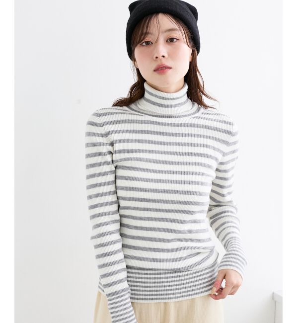  「《手洗い可能》リブタートルネックニット」|ニット・セーター|