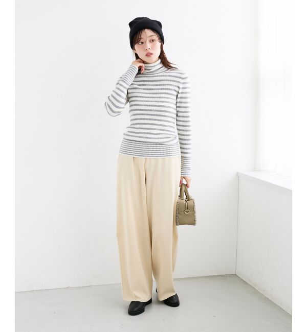  「《手洗い可能》リブタートルネックニット」|ニット・セーター|