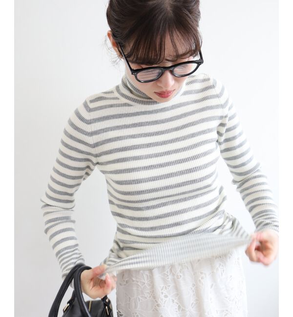  「《手洗い可能》リブタートルネックニット」|ニット・セーター|