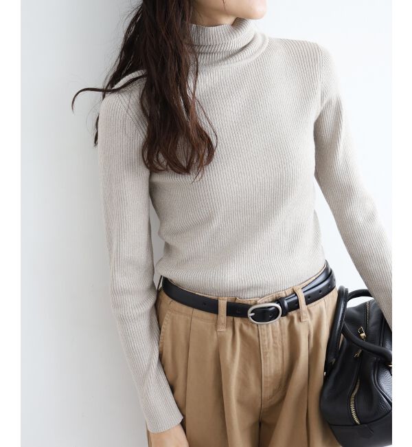  「《手洗い可能》リブタートルネックニット」|ニット・セーター|