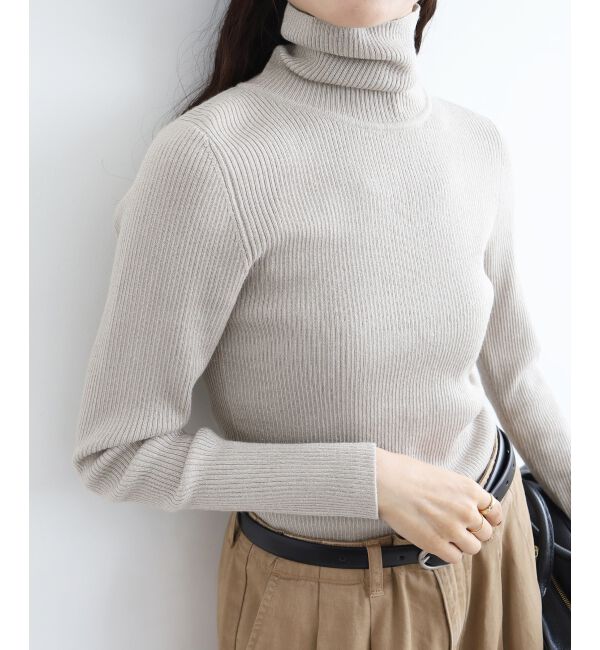  「《手洗い可能》リブタートルネックニット」|ニット・セーター|