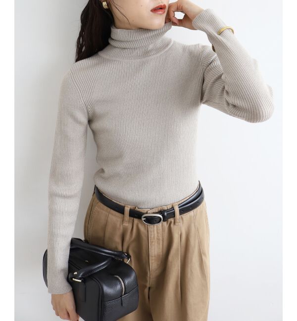  「《手洗い可能》リブタートルネックニット」|ニット・セーター|