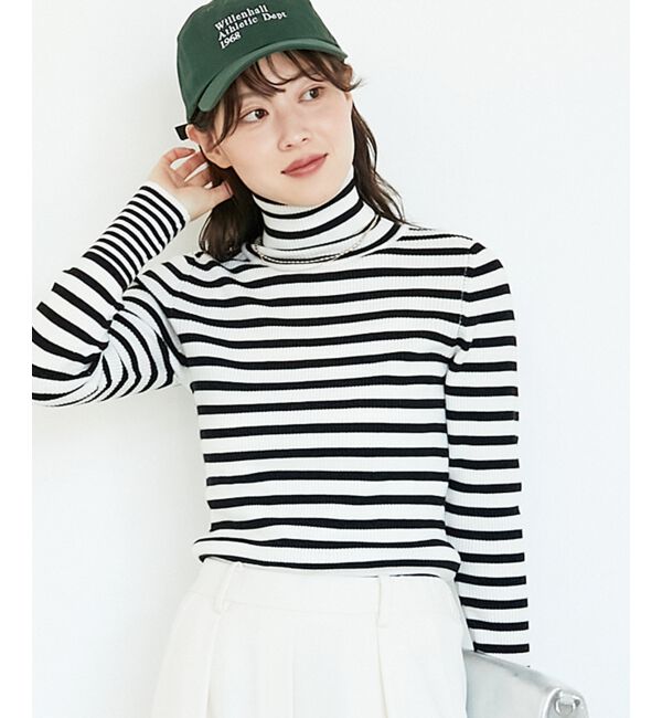  「《手洗い可能》リブタートルネックニット」|ニット・セーター|