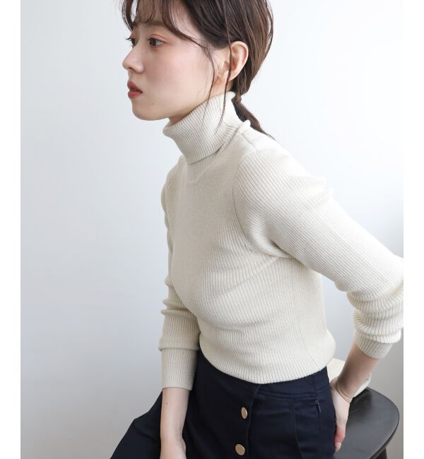  「《手洗い可能》リブタートルネックニット」|ニット・セーター|