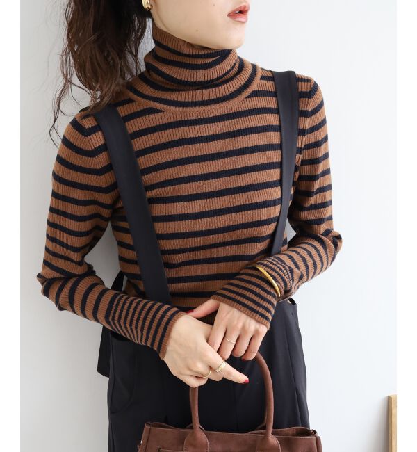  「《手洗い可能》リブタートルネックニット」|ニット・セーター|