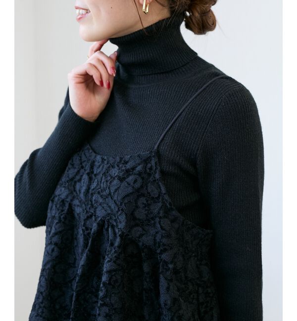  「《手洗い可能》リブタートルネックニット」|ニット・セーター|