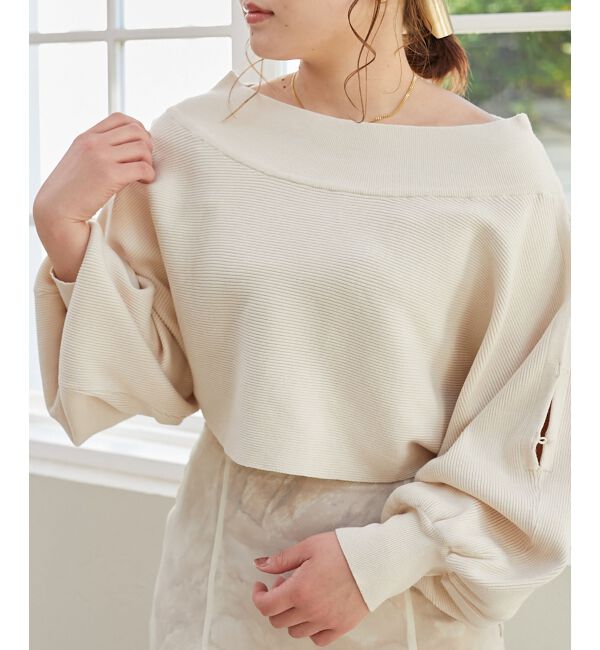 MAJESTICLEGON「2wayオフショルドルマンニット」|ニット・セーター|アイボリー