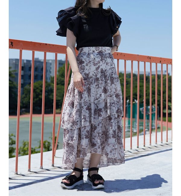 MAJESTICLEGON「エアリーティアードスカート」|スカート|