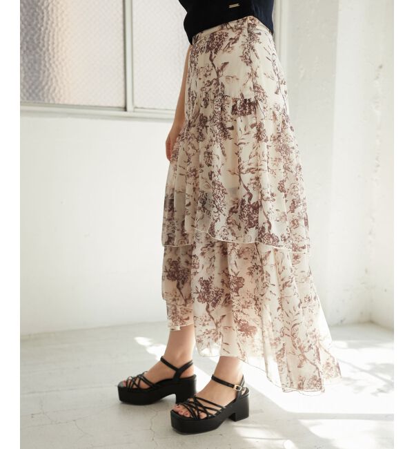 MAJESTICLEGON「エアリーティアードスカート」|スカート|