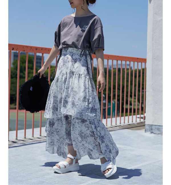 MAJESTICLEGON「エアリーティアードスカート」|スカート|