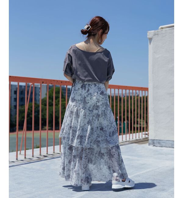 MAJESTICLEGON「エアリーティアードスカート」|スカート|
