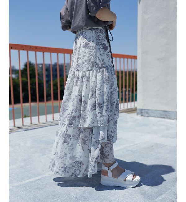 MAJESTICLEGON「エアリーティアードスカート」|スカート|