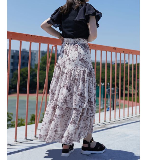 MAJESTICLEGON「エアリーティアードスカート」|スカート|