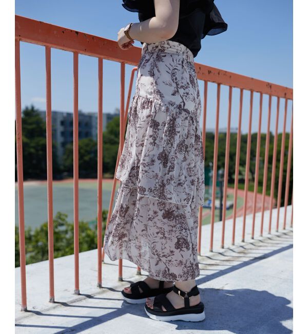 MAJESTICLEGON「エアリーティアードスカート」|スカート|