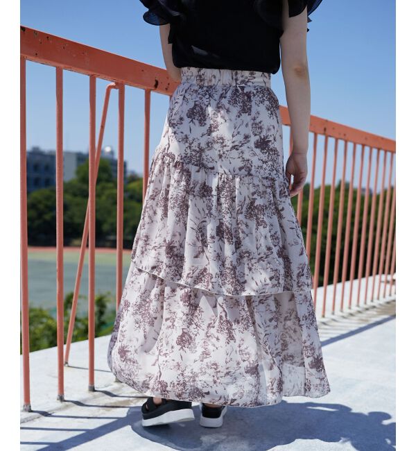 MAJESTICLEGON「エアリーティアードスカート」|スカート|