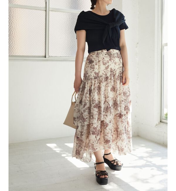 MAJESTICLEGON「エアリーティアードスカート」|スカート|