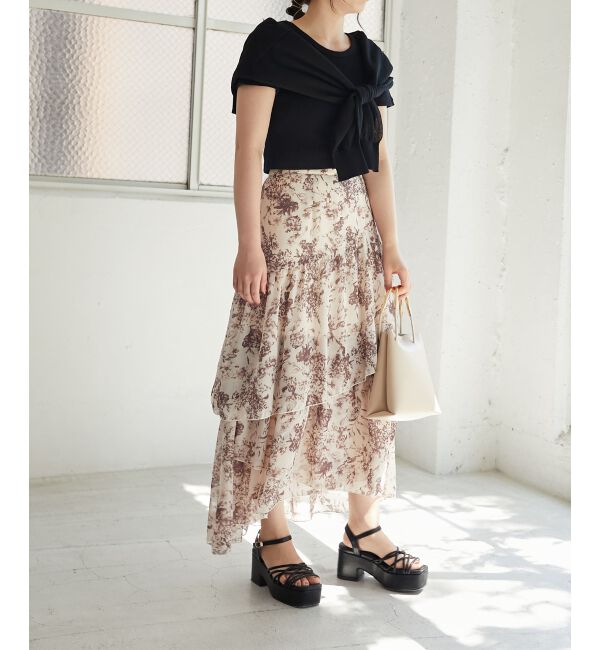 MAJESTICLEGON「エアリーティアードスカート」|スカート|