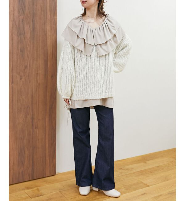 MAJESTICLEGON「リボンディティール透かしニット」|ニット・セーター|