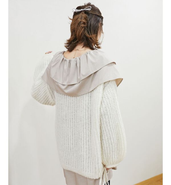 MAJESTICLEGON「リボンディティール透かしニット」|ニット・セーター|