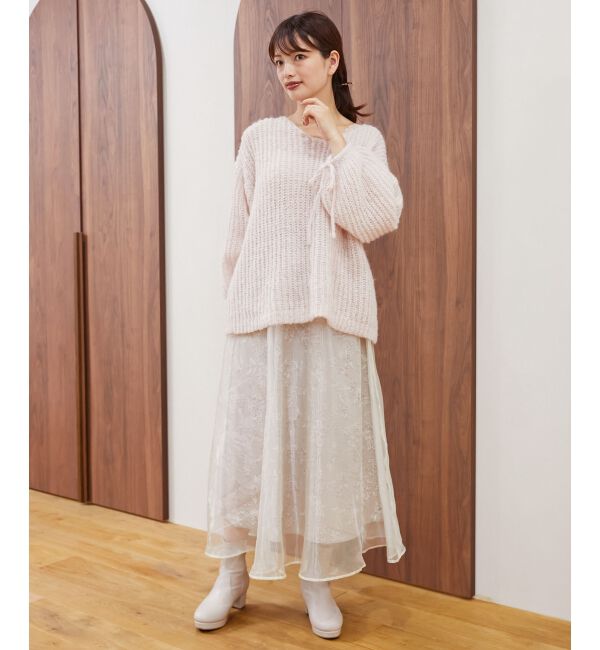 MAJESTICLEGON「リボンディティール透かしニット」|ニット・セーター|