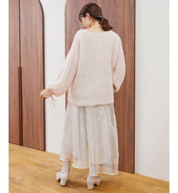 MAJESTICLEGON「リボンディティール透かしニット」|ニット・セーター|