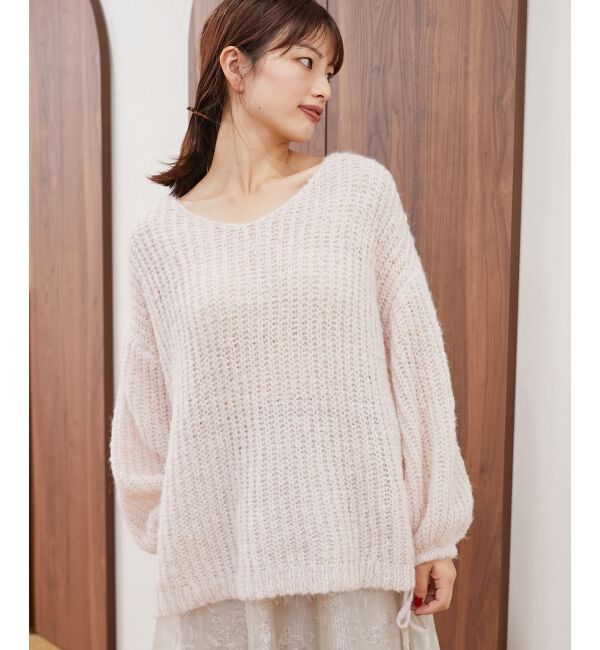 MAJESTICLEGON「リボンディティール透かしニット」|ニット・セーター|