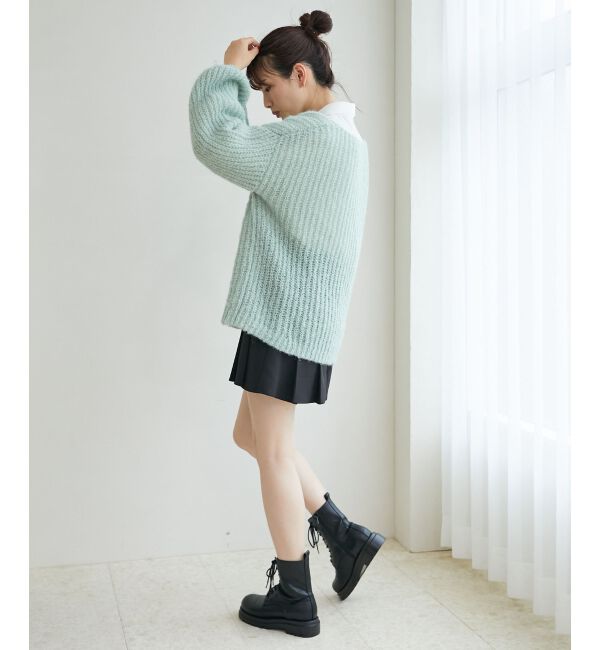 MAJESTICLEGON「リボンディティール透かしニット」|ニット・セーター|