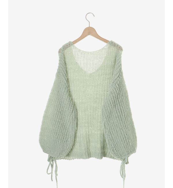 MAJESTICLEGON「リボンディティール透かしニット」|ニット・セーター|