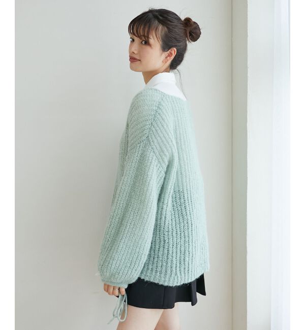 MAJESTICLEGON「リボンディティール透かしニット」|ニット・セーター|