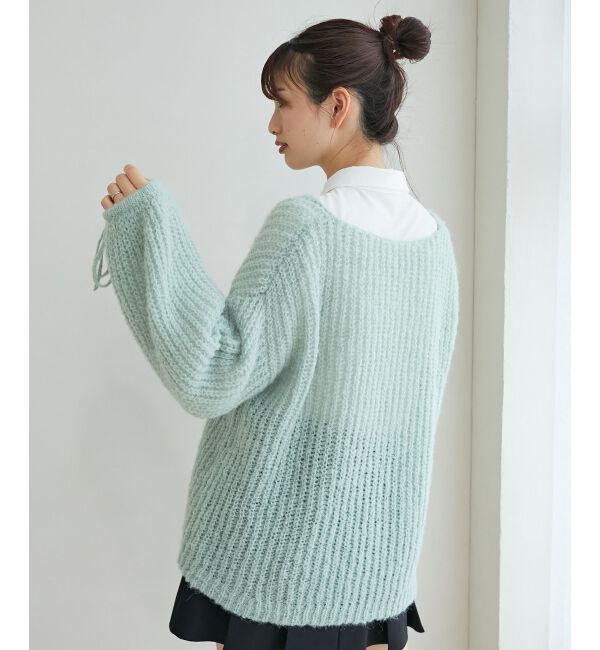 MAJESTICLEGON「リボンディティール透かしニット」|ニット・セーター|