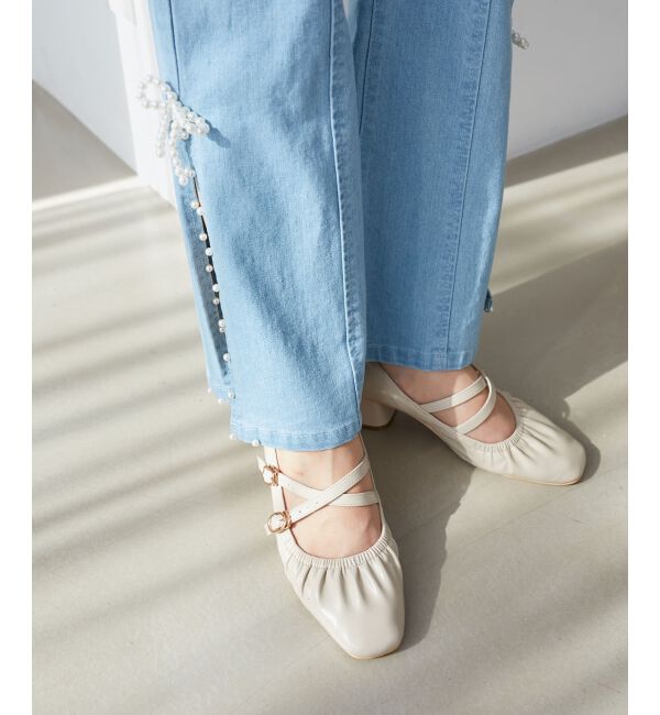 MAJESTICLEGON「レディギャザーストラップパンプス」|パンプス|