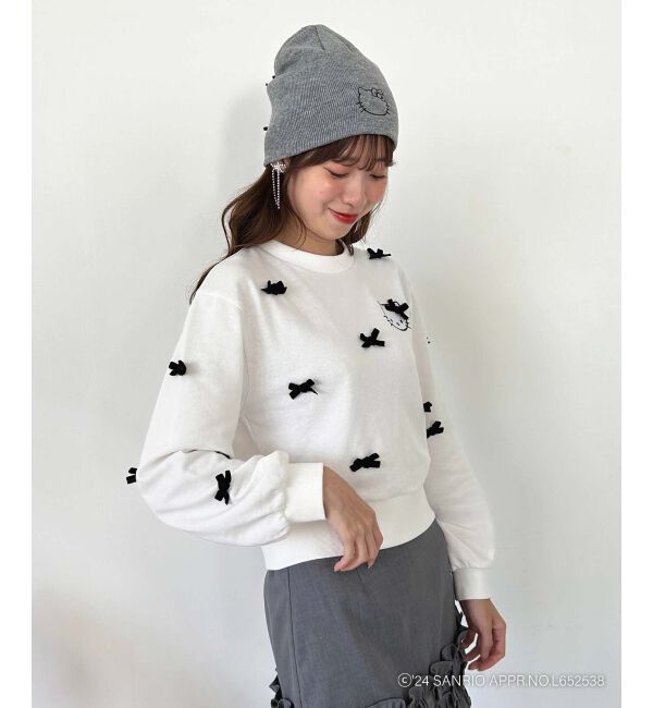 MAJESTICLEGON「ハローキティ プチリボンニットCAP」|キャップ・キャスケット|