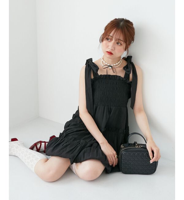  「肩リボンバルーンチュニック」|シャツ・ブラウス|