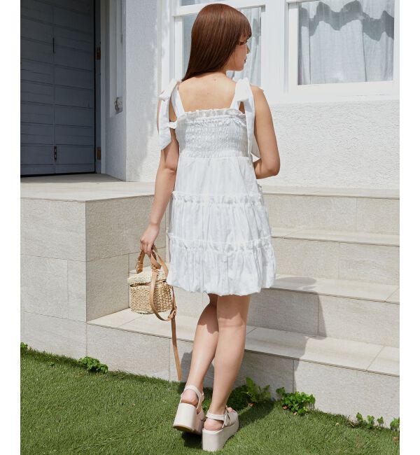  「肩リボンバルーンチュニック」|シャツ・ブラウス|