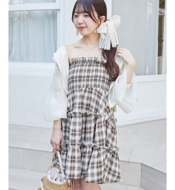  「肩リボンバルーンチュニック」|シャツ・ブラウス|