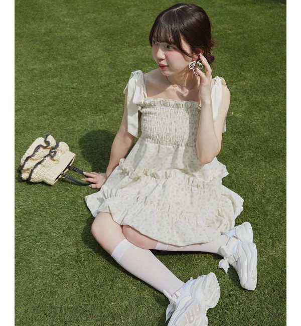  「肩リボンバルーンチュニック」|シャツ・ブラウス|