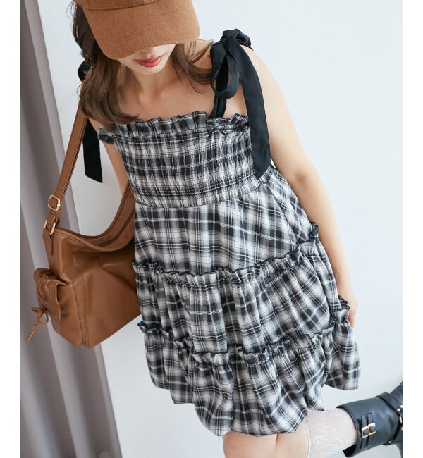  「肩リボンバルーンチュニック」|シャツ・ブラウス|