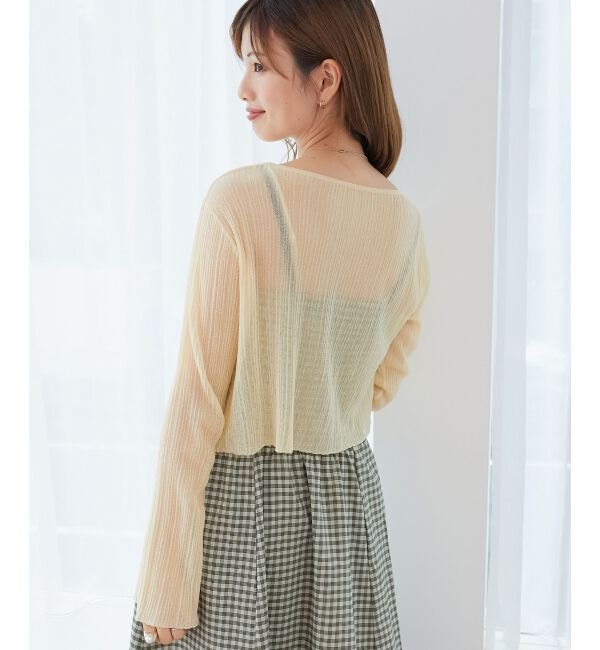  「キラキラボタンシアーカーディガン」|カーディガン|