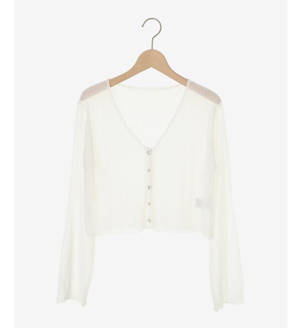  「キラキラボタンシアーカーディガン」|カーディガン|