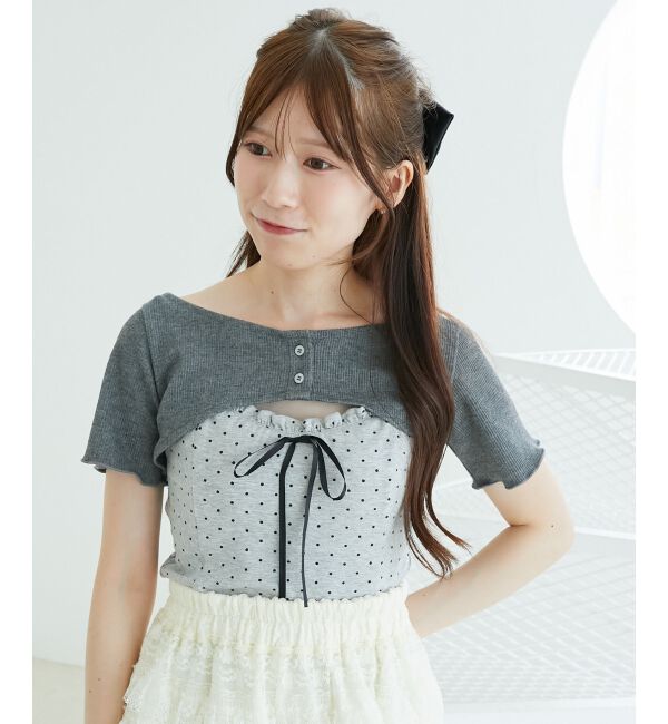  「フリルキャミ&times;トップスセット」|Tシャツ・カットソー|