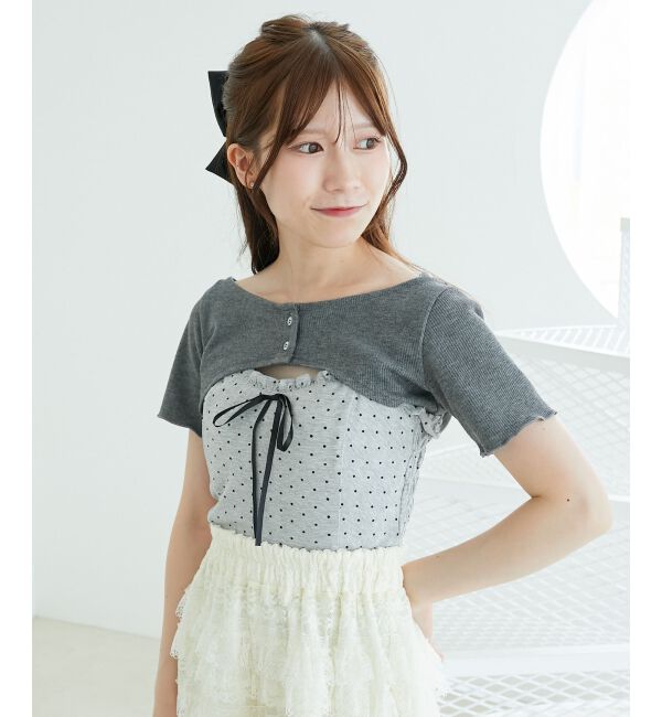  「フリルキャミ&times;トップスセット」|Tシャツ・カットソー|