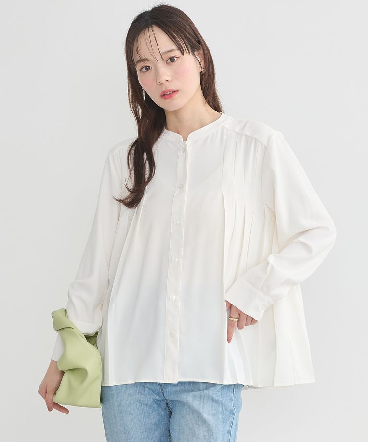 earth music&ecology「バックプリーツブラウス」|シャツ・ブラウス|Off White