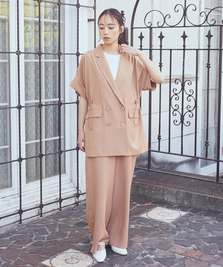 earth music&ecology「半袖サイドドロストジャケット」|テーラードジャケット|