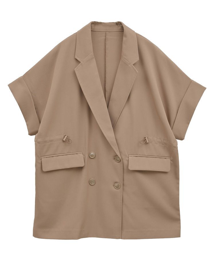 earth music&ecology「半袖サイドドロストジャケット」|テーラードジャケット|