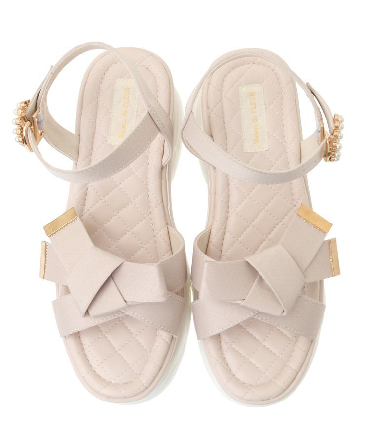 Maison de FLEUR「リボンビジュースニーカーサンダル」|サンダル|