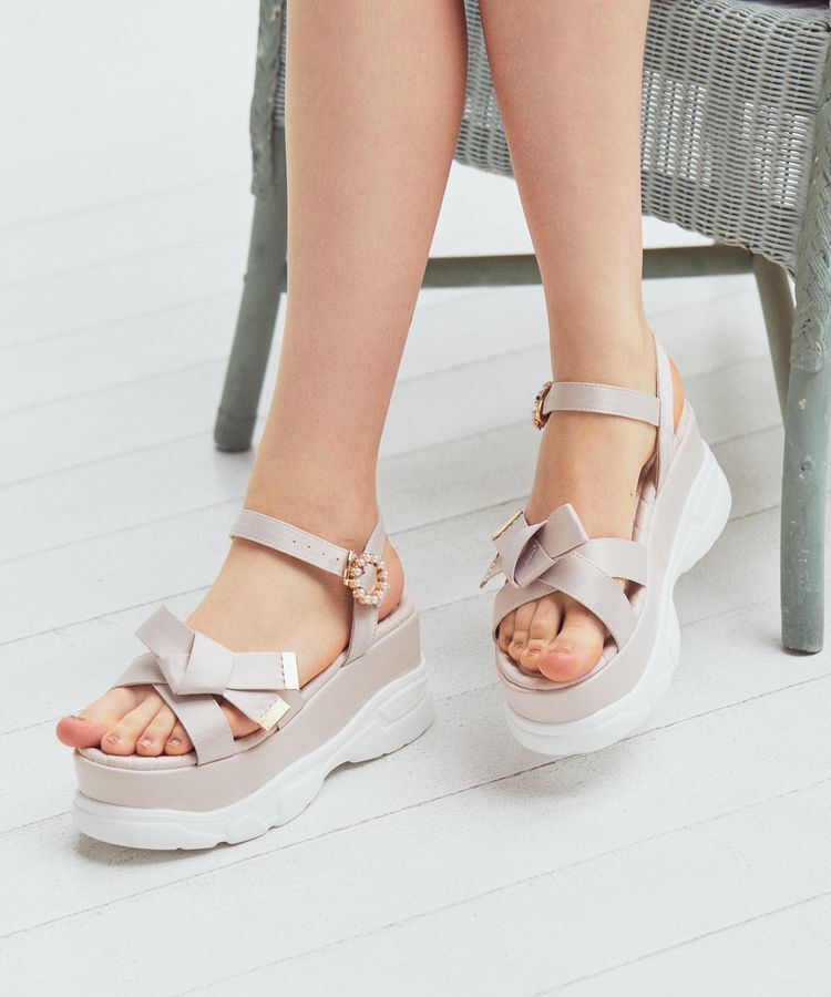 Maison de FLEUR「リボンビジュースニーカーサンダル」|サンダル|