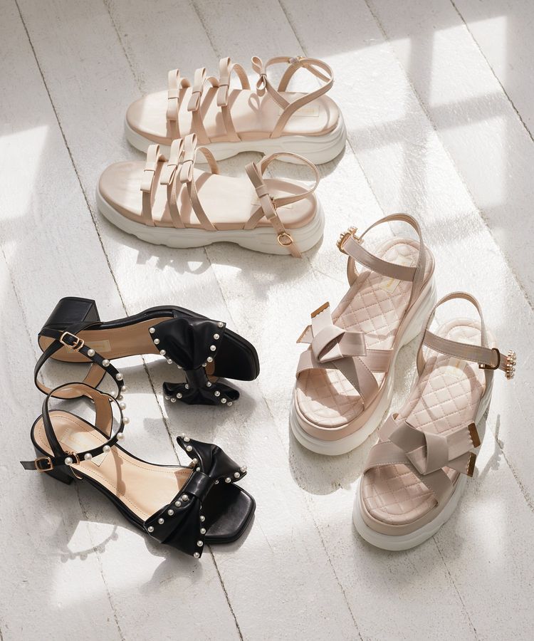 Maison de FLEUR「リボンビジュースニーカーサンダル」|サンダル|