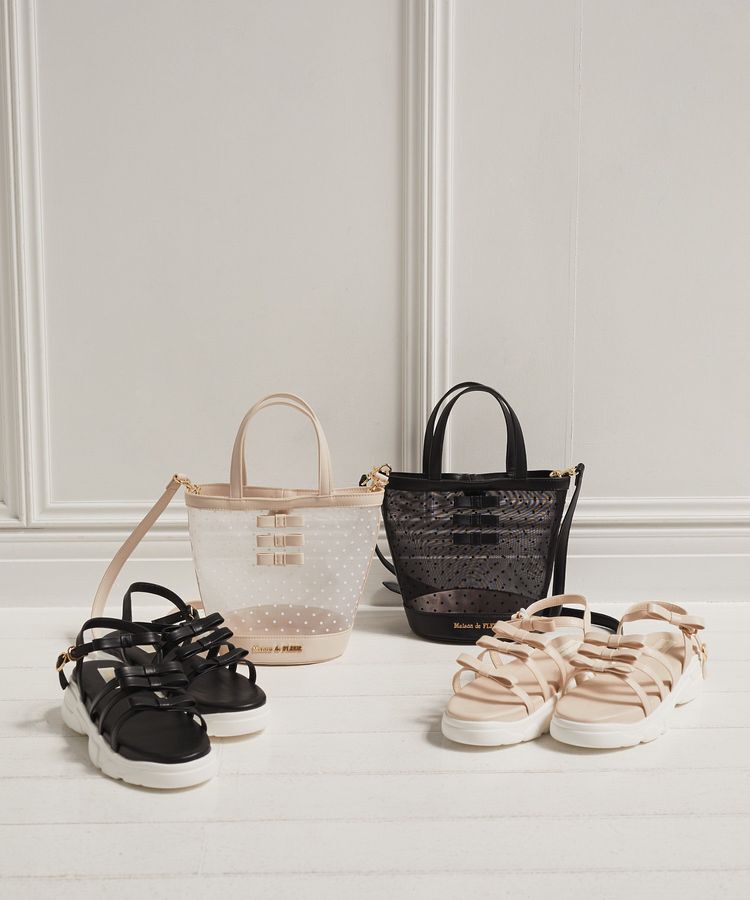 Maison de FLEUR「オペラリボンスニーカーサンダル」|サンダル|